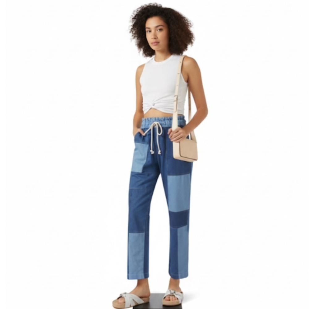 Electric & Rose “Easy Pant” Patchwork Denim Pants Small Like New!